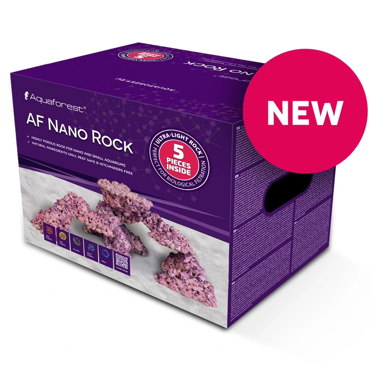 AquaForest Syntetisk Nano Rock Mix Box Pink 3,5 kg